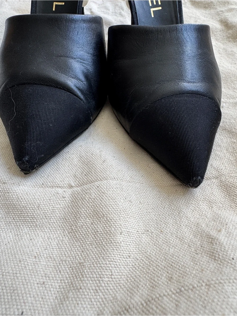 Chanel 2019 Interlocking CC Logo Mules Black Size 35